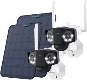 Reolink  2pcs Duo 2 LTE With Black Solar Panel 2 4G Dual Lens Battery/Solar Powered Camera