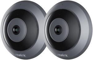 Reolink  2pcs FE-W 360° Panoramic Indoor WIFI Fisheye Camera with 6MP SHD, Built-in Siren & Two-Way Audio