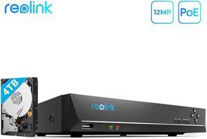 Reolink 16 Channel 4K PoE NVR Support 4K/8MP 5MP 4MP PoE/WiFi Cameras with 4TB HDD Network Video Recorder RLN16-410