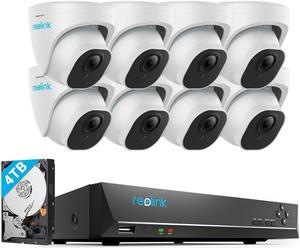 Reolink 16CH 4K Security Camera System Outdoor/Indoor, 8pcs 8MP Smart Person/Vehicle Detect PoE IP Cameras + 16CH NVR with 4TB HDD Pre-installed for 24/7 Recording, H.265 -  RLK16-820D8-A