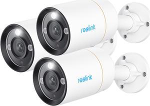 Reolink RLC-1212A-3Pack 12MP Ultra HD PoE Outdoor Security Camera, Color Night Vision, Human/Vehicle Detection, Two Way Talk, Timelapse, Work with Smart Home Support Micro SD Card(Max.256G)/NVR/FTP