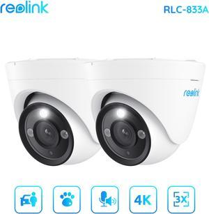  REOLINK RLC-811A PoE IP Security Camera 4K - 123° FoV, 5X  Optical Zoom for Outdoor Usage, 2.7mm Lens with Color Night Vision,  Human/Vehicle/Pet Smart Detection, 2 Way Talk, Up to