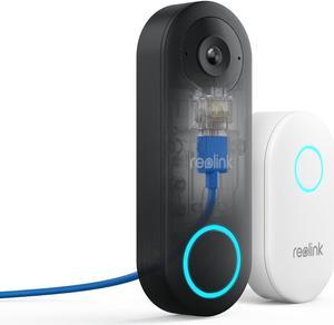 REOLINK Video Doorbell PoE Camera,180° Diagonal, 5MP IP Security Camera Outdoor with Chime, 2-Way Talk, Plug & Play, Secured Local Storage, No Monthly Fee
