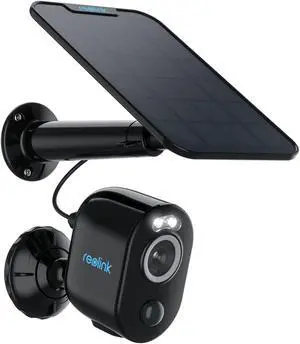 Reolink Security Camera Wireless Outdoor, 2K 4MP Night Vision with Spotlight, 2.4/5Ghz Dual-Band WiFi, Wire-Free Battery Solar Powered, Smart Detection, Timelapse - Argus series +Solar Panel-Black