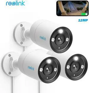 Reolink RLC-1212A 12MP PoE Bullet Security Camera with Powerful Spotlight, Smart Person/Vehicle Detect, 2-way Audio 3 Cameras Reolink RLC-1212A 12MP PoE Bullet Security Camera with Powerful Spotlight, Smart Person/Vehicle Detect, 2-way Audio 3 Cameras