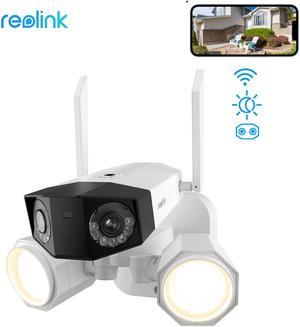 REOLINK Duo Series Floodlight Wireless Camera, 4K Dual-Lens, 2.4G/5GHz WiFi, 180 FOV, Smart Human/Vehicle/Pet Detection, Color Night Vision, Outdoor Security Camera