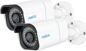 Reolink RLC-810A-2Pack,4K Outdoor Security Camera, Smart Human/Vehicle Detect Audio Bullet Work with Google Assistant PoE IP Camera 256GB Micro SD (not Included) Storage for 24/7 Recording