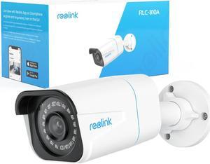 Reolink 4K Outdoor Security Camera, Smart Human/Vehicle Detection Audio Bullet Work with Google Assistant PoE IP Camera, 256GB Micro SD (not Included) Storage for 24/7 Recording, RLC-810A