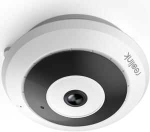 REOLINK WiFi Fisheye Camera, 2K+ 6MP 360° Panorama, 2.4/5GHz WiFi Indoor Security Camera, Person Motion Detection, 2-Way Audio, Multiple Panoramic Display Views, Ceiling/Wall/Desk Mount, FE-W (White)