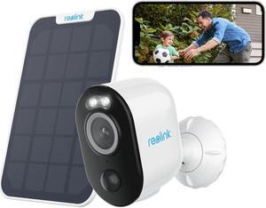 REOLINK Argus 3 Pro with Solar Panel Spotlight Security Camera Wireless Outdoor with 2K Color Night Vision, Human/Vehicle Smart Detection, 2.4/5Ghz Dual-Band WiFi, Wire-Free Battery/Solar Powered