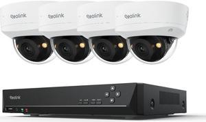 Reolink RLK8800V4 4K HD 8MP IK10 Vandalproof PoE Surveillance Security Camera System with Smart Detection 125Viewing Angle Spotlight Color Night Vision 8 Channel 2TB NVR