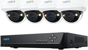 Reolink RLK8-1200V4 12MP IK10 PoE Surveillance Security Camera System with 145° View Spotlight Night Vision, 4pcs 12MP IK10 Vandal-Proof Camera, 8 Channel NVR with 2TB HDD 24/7 Recording
