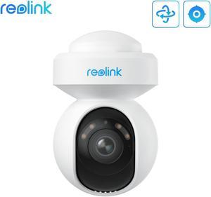 Reolink 2K 4MP WiFi Surveillance Outdoor Indoor Camera Pan & Tilt with Auto Tracking True Full-Color Night Vision F1.0 Super Aperture 2.4/5 GHz Dual-Band Wi-Fi ColorX Security Camera E1 Outdoor CX