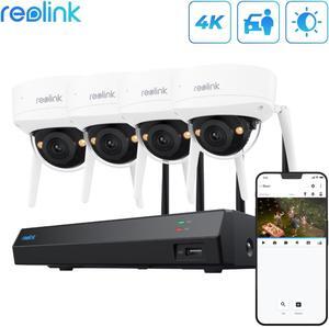 Reolink 4K WiFi 6 Surveillance System with 4Pcs IK10 Security Cameras, 125° Viewing Angle, 12 Channel NVR Built in 2TB HDD, 24/7 recording RLK12-800WV4