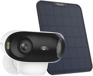 Reolink 4K Battery Camera with 6W Black Solar Panel 180° Blindspot-free Color Vision Day and Night