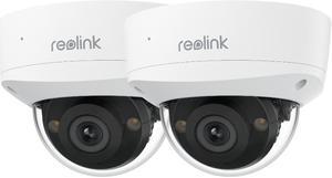 REOLINK RLC-540A 2pcs Cameras Outdoor PoE Camera, 5MP Turret Surveillance Camera, 2.8mm Lens, 130° Diagonal, IK10 Vandal Proof, Smart Detection, Color Night Vision, 2-Way Audio, IP67 Weatherproof