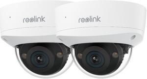 REOLINK RLC-1240A 2pcs First 12MP Vandalproof PoE Security Camera,145° Wide Viewing Angle, Featuring Color Night Vision, Two-Way Audio, Smart Person/Vehicle/Animal Detection, IP67 Weatherproof