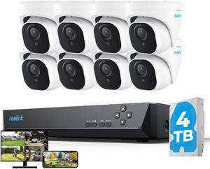 Reolink NVS16-5KD8-A Security Camera Systems, 16 Channel NVR with 8pcs 10MP 5K PoE Security Cameras, 4TB HDD for 24-7 Recording