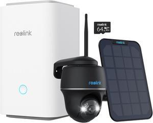 Reolink Home Hub with Argus PT Ultra with 6W Solar Panel Wireless Security System With 4K PT Standalone Battery/Solar Wi-Fi Cameras, Black