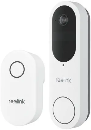 Reolink Video Doorbell Battery with Chime - 2K Dual-Band Wi-Fi Battery Doorbell with 1:1 Head-to-Toe View, Person/Vehicle/Package Detection, IP65 Weatherproof White