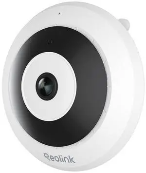 Reolink 6MP PoE Indoor Fisheye Camera, 360° Panoramic View, 2K+ HD, Person Detection, Night Vision Fisheye Series FE-P White