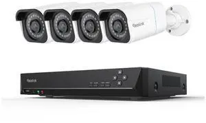Reolink 8CH 4K Security Camera System 4pcs 8MP Smart Person/Vehicle Detection Wired Outdoor PoE IP Cameras and 8CH 2TB HDD NVR for 24/7 Recording, Remote Access