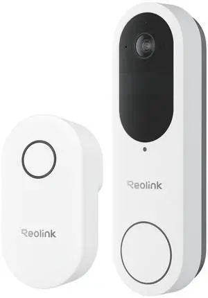 Reolink Video Doorbell Battery with Chime - 2K Dual-Band Wi-Fi Battery Doorbell with 1:1 Head-to-Toe View, Person/Vehicle/Package Detection, IP65 Weatherproof White