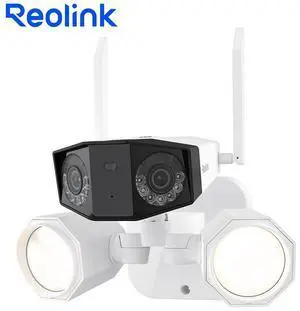Reolink Duo Floodlight WiFi V2 Hardwired Camera, 4K Dual-Lens, 2.4G/5GHz WiFi, 180 FOV, Smart Human/Vehicle/Pet Detection, Color Night Vision, Outdoor Security Camera
