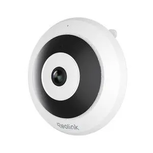 REOLINK WiFi Fisheye Camera, 2K+ 6MP 360° Panorama, 2.4/5GHz WiFi Indoor Security Camera, Person Motion Detection, 2-Way Audio, Multiple Panoramic Display Views, Ceiling/Wall/Desk Mount, FE-W (White)