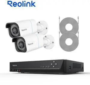 REOLINK RLK8-810B2-A 4K 8MP Security Camera System - H.265 2PCs Bullet PoE Security RLC-810A Cameras Wired with Person Vehicle Animal Detection, 8CH NVR with 2TB HDD for 24-7 Recording REOLINK RLK8-810B2-A 4K 8MP Security Camera System - H.265 2PCs Bullet PoE Security RLC-810A Cameras Wired with Person Vehicle Animal Detection, 8CH NVR with 2TB HDD for 24-7 Recording