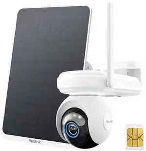 REOLINK Altas Go PT + Solar Panel 3, 4G LTE Solar Cellular Security Camera Wireless Outdoor, 360° 24/7 Recording, 10s Pre-Record, 2K ColorX Night Vision, Smart Detection, Large Battery and 12W SP