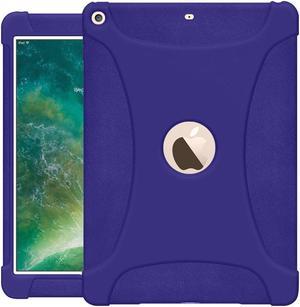 AMZER Rugged Silicone Skin Jelly Slim Protective Heavy Duty Shockproof Case for Apple iPad 9.7, Blue (AMZ202274)