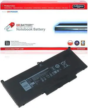 DR. BATTERY F3YGT Laptop Battery Compatible with Dell Latitude 12 7000 7280 7290/13 7000 7380 7390/14 7000 7480 7490 Series DM3WC 2X39G KG7VF 451-BBYE 453-BBCF [7.4V / 53Wh]