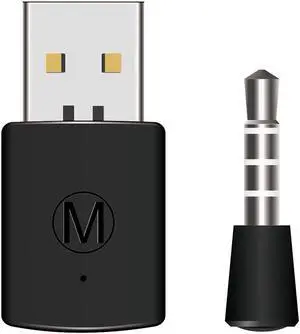 Bluetooth Receiver Wireless Headset Headphone Adapter with Mic Bluetooth 4.0 Dongle USB Adapter USB Dongle for PS4 Black