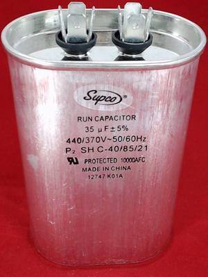 Run Capacitor, Oval, 35 Mfd., 440 Volt, CR35X440