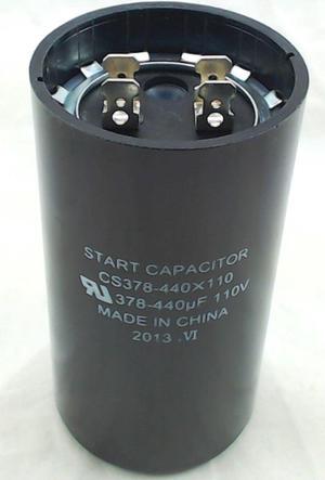 Start Capacitor, Round, 378-440 Mfd., 110 Volt, CS378-440X110