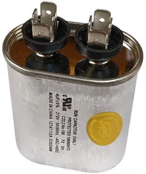 Run Capacitor, Oval, 4 Mfd., 370 Volt, CR4X370