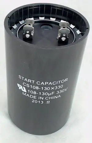 Start Capacitor, Round, 108-130 Mfd., 330 Volt, CS108-130X330