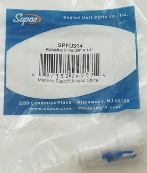 Supco 3/8" to 1/4" Reducing Union Straght Connector, for Hot and Cold, SPFU314