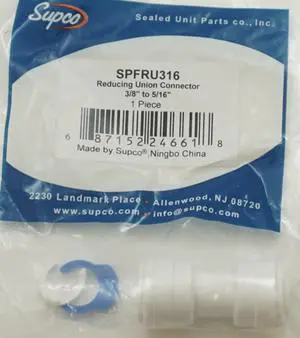 Supco 3/8" to 5/16" Reducing Straight Union Connector, Hot or Cold, SPFRU316