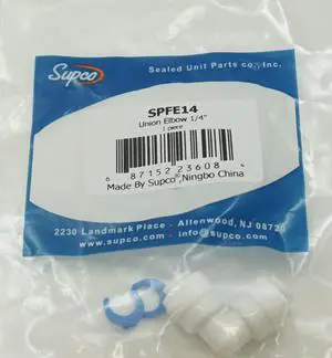 Supco 1/4" Union Elbow, 90 degree angle, for Hot or Cold Applications, SPFE14