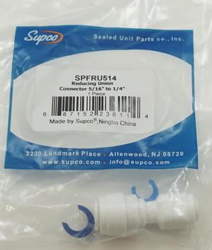 Supco 5/16" to 1/4" Reducing Straight Union Connector, Hot or Cold, SPFRU514