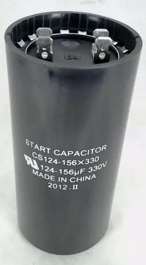 Start Capacitor, Round, 124-156 Mfd., 330 Volt, CS124-156X330