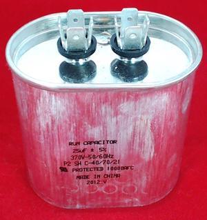 Run Capacitor, Oval, 25 Mfd., 370 Volt, CR25X370