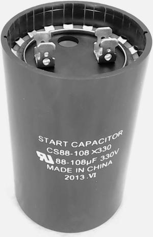 Start Capacitor, Round, 88-108 Mfd., 330 Volt, CS88-108X330