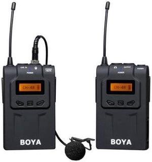 BOYA BY-WM6 48-Channel UHF Wireless Lavalier Microphone System with Omni-Lav Camera Mount & 3.5mm XLR Outputs (328-foot Range)