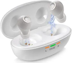 Mini Digital Hearing Amplifiers - ITE Rechargeable Personal Sound Amplifier - Lightweight Hearing Aids Device with Noise Cancelling, In-Ear Detection & Volume Control Dial for Adults Seniors, White Mini Digital Hearing Amplifiers - ITE Rechargeable Personal Sound Amplifier - Lightweight Hearing Aids Device with Noise Cancelling, In-Ear Detection & Volume Control Dial for Adults Seniors, White