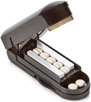 Pill Cutter for Small Pills - Multiple Splitter Pill Cutters for Small to Large Pills, Multi Tablet Split Cutter with Accurate Pill Alignment Cutter, Safety-Blade Guard, Food Grade Stainless Steel Pill Cutter for Small Pills - Multiple Splitter Pill Cutters for Small to Large Pills, Multi Tablet Split Cutter with Accurate Pill Alignment Cutter, Safety-Blade Guard, Food Grade Stainless Steel