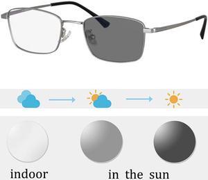 Photochromic lenses men's glasses Titanium Glasses square glasses myopia or presbyopia prescription glasses single vision astigmatism 8316