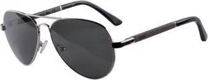 SHINU Classic Mirror Lens Polarized Pilot Sunglasses Men UV400 Wooden Sun Glasses-1570